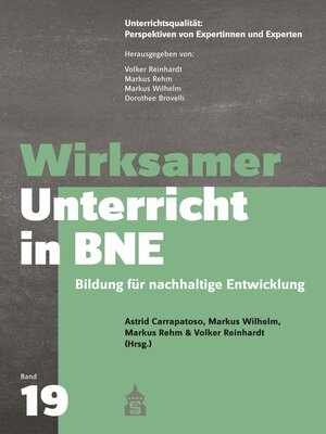 cover image of Wirksamer Unterricht in BNE